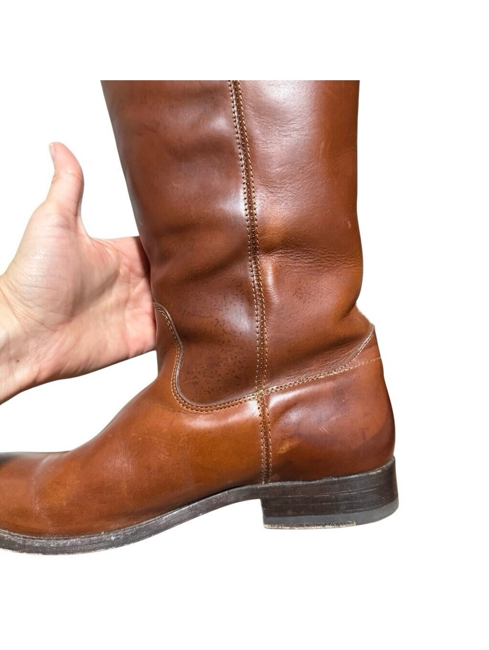 Frye Melissa Button 77167 Brown Leather Knee High Riding Boots Size 9 B Read - Picture 9 of 9
